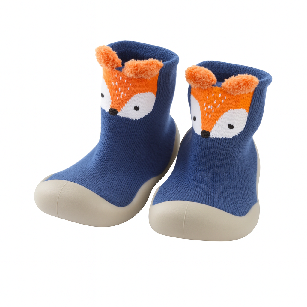 Chausson-Chaussette Petit Animaux Bleu