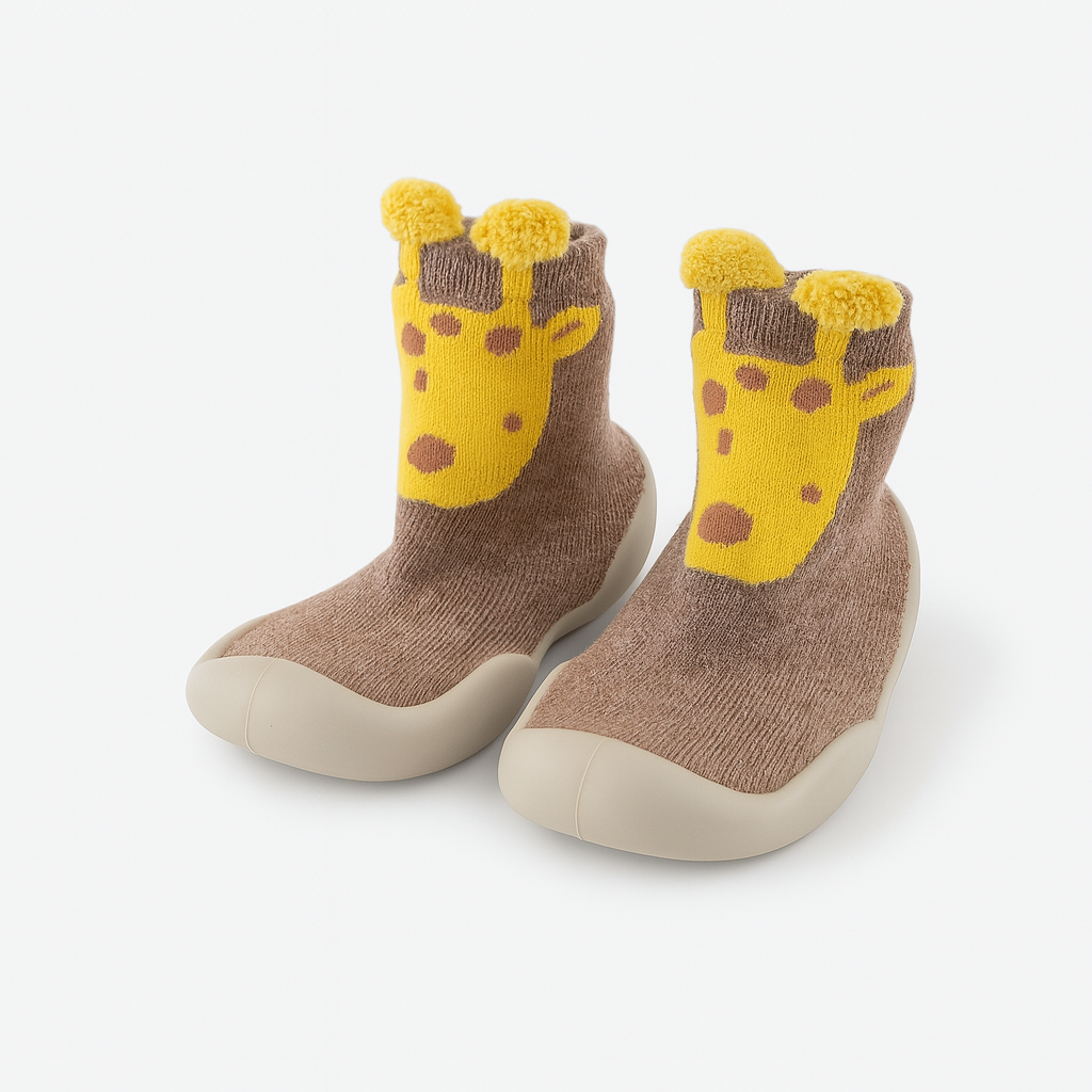 Chausson-Chaussette Petit Animaux Marron