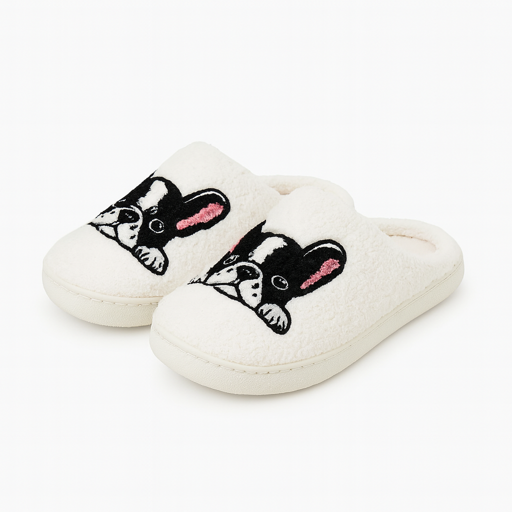 Chausson Mules Chien blanc