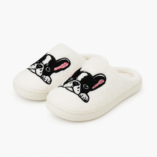 Chausson Mules Chien blanc