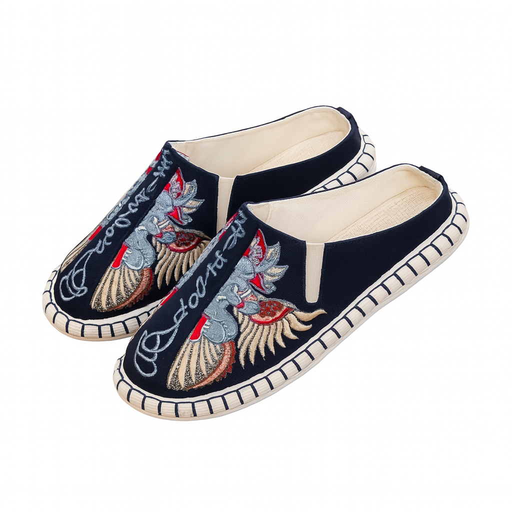 Chausson Brodé Traditionnelle Chinois Homme