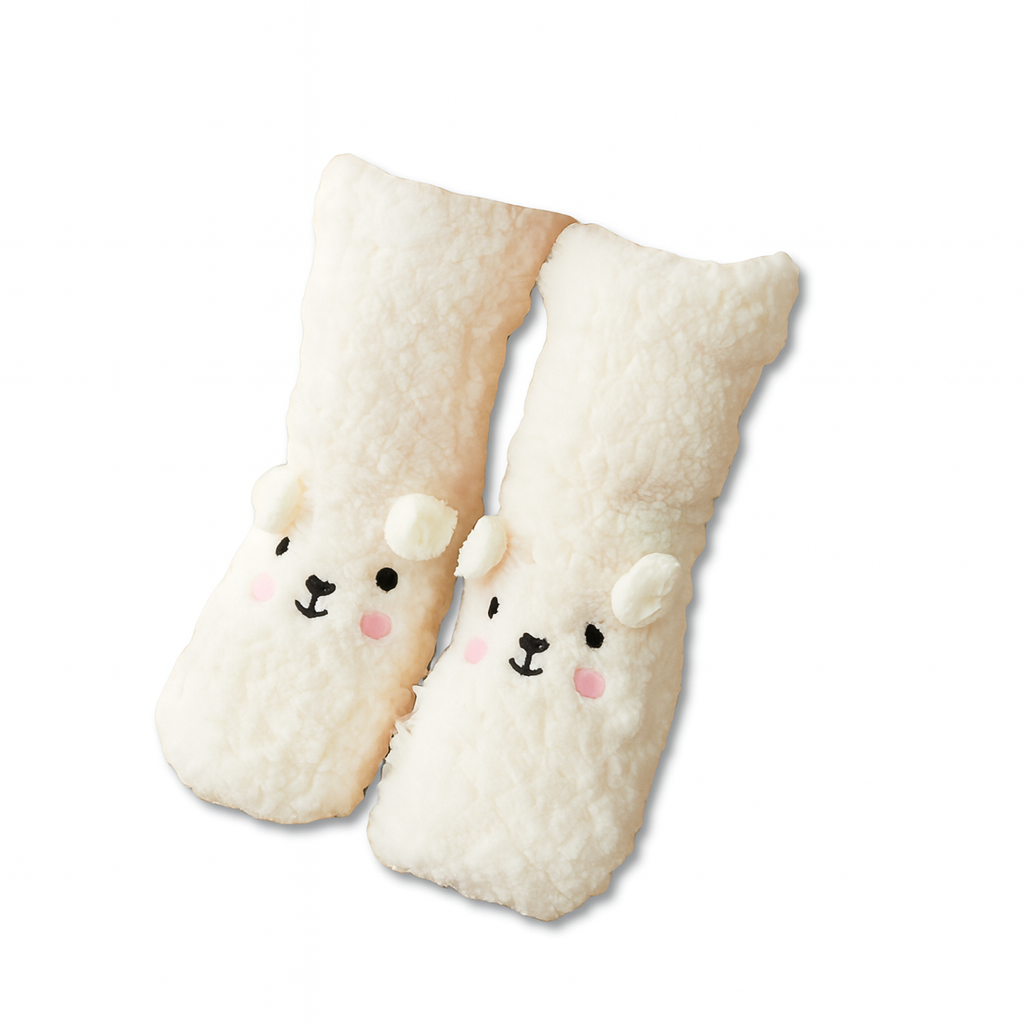 Chaussons Chaussettes Antidérapants Femme Blanc