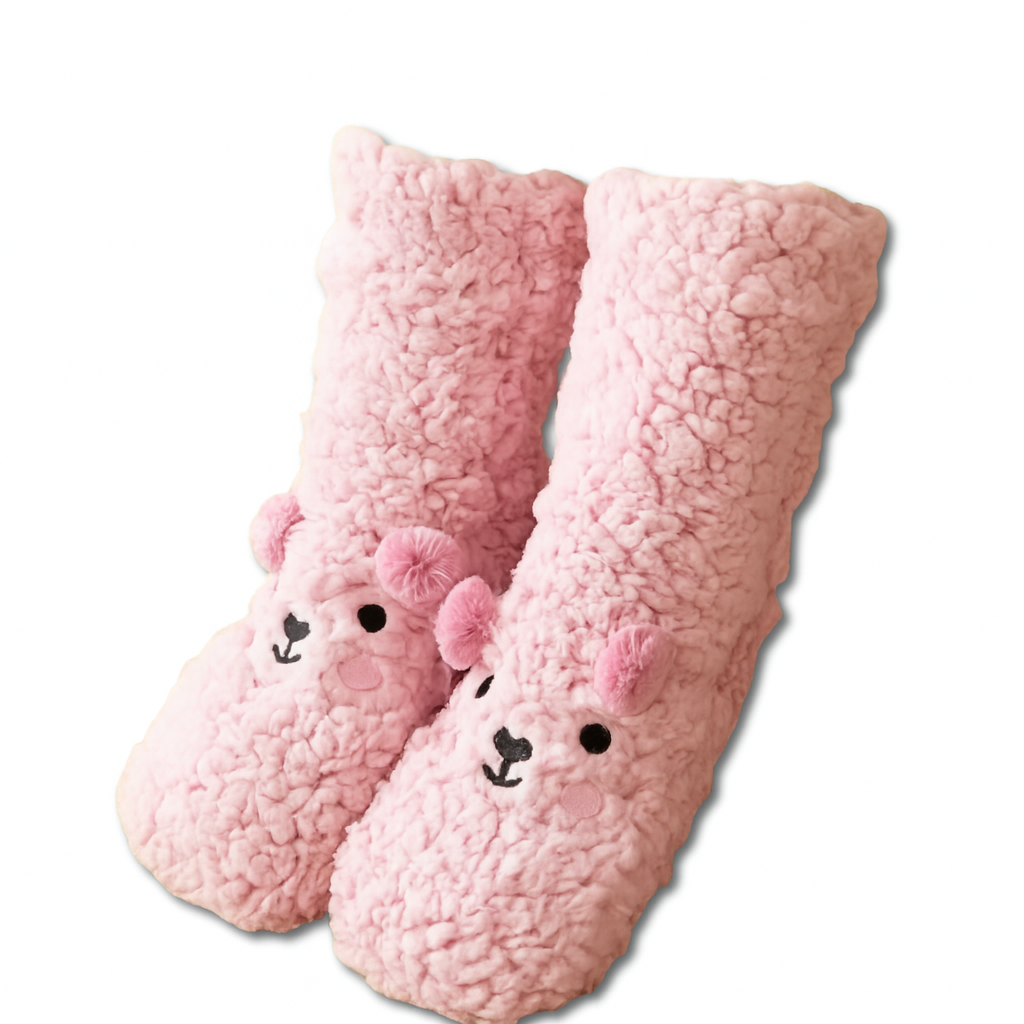 Chaussons Chaussettes Antidérapants Femme Rose