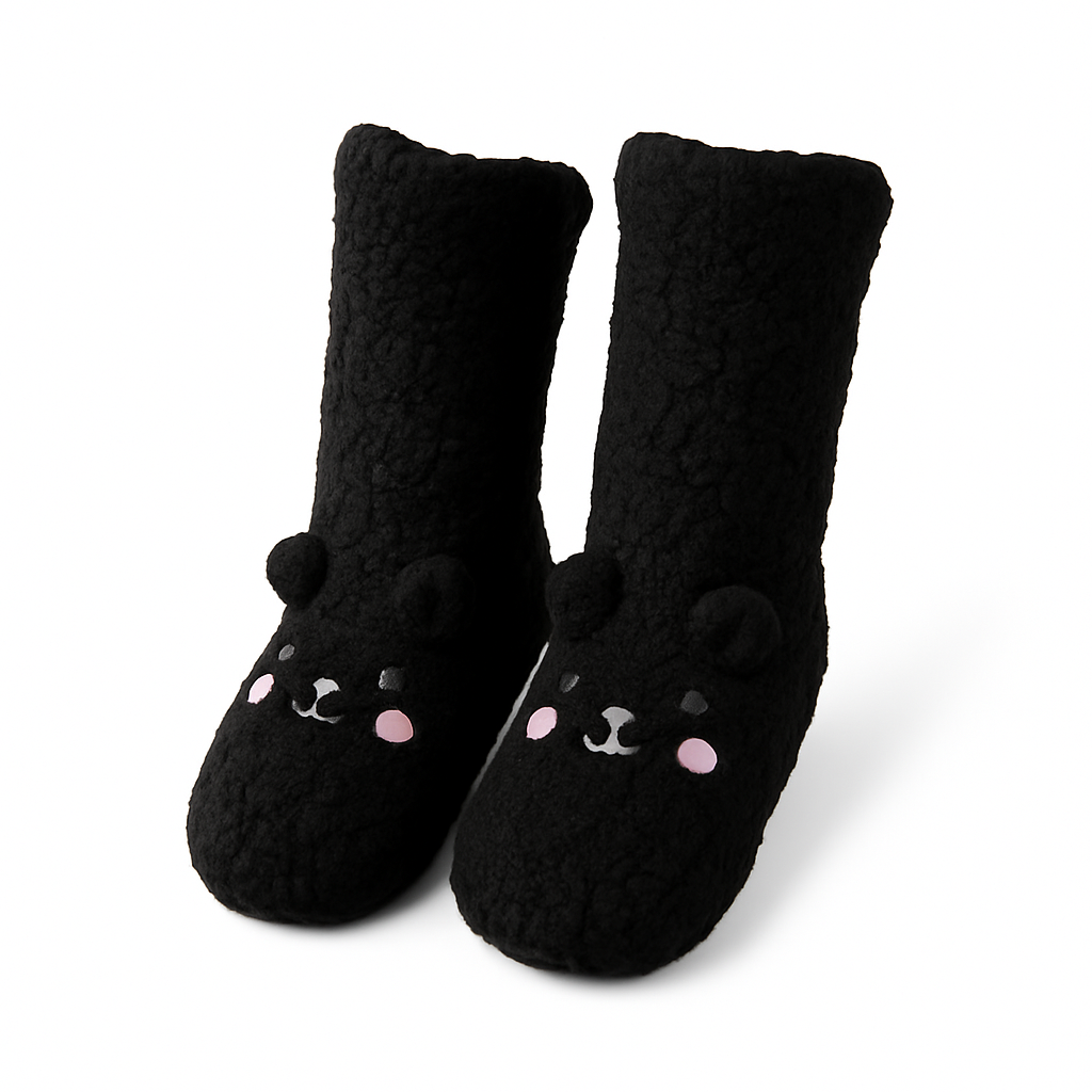 Chaussons Chaussettes Antidérapants Femme Noir
