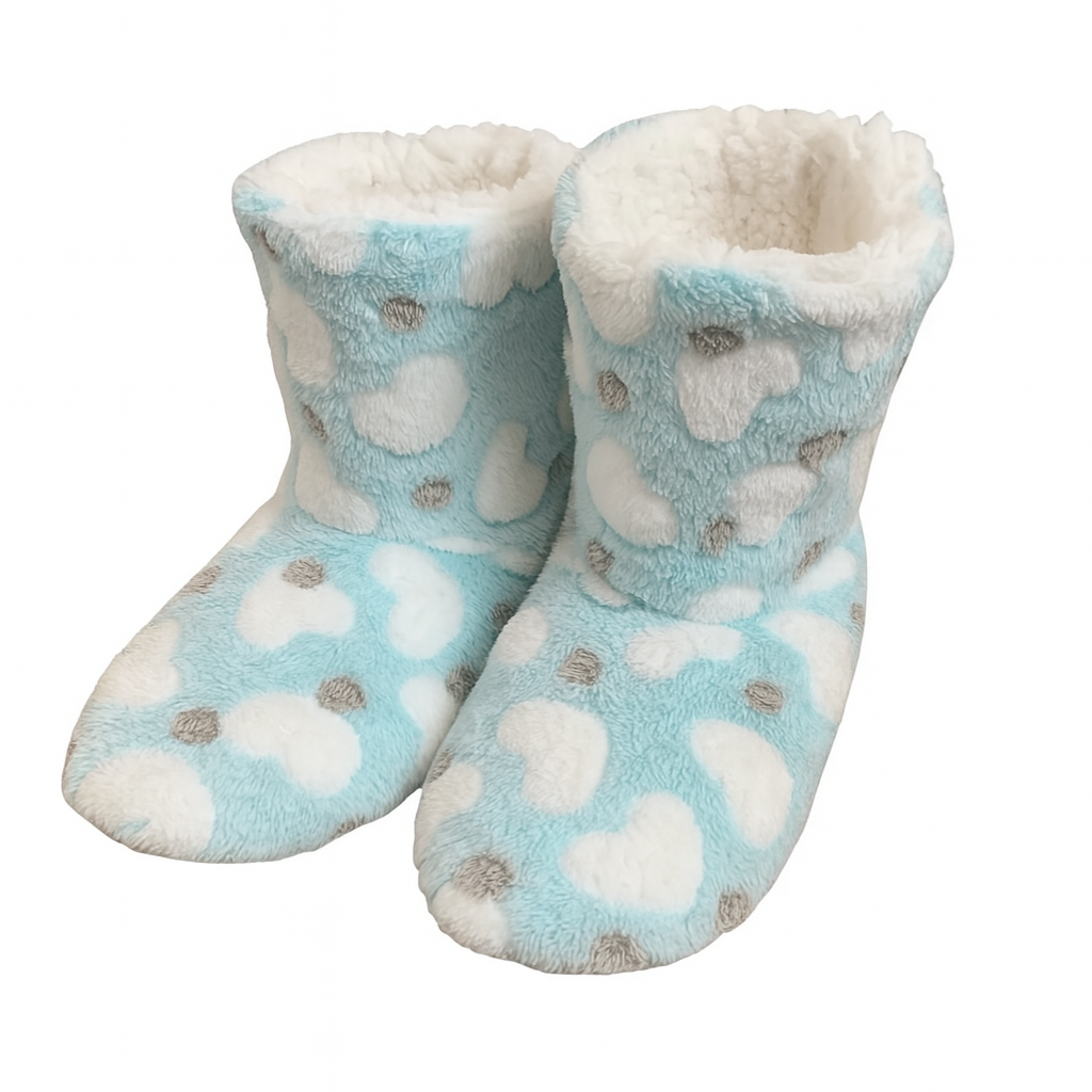 Chausson Antidérapant Hiver Vert Beige