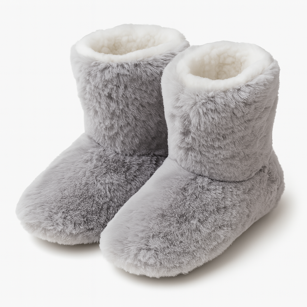 Chaussons Fourrés Montants Gris
