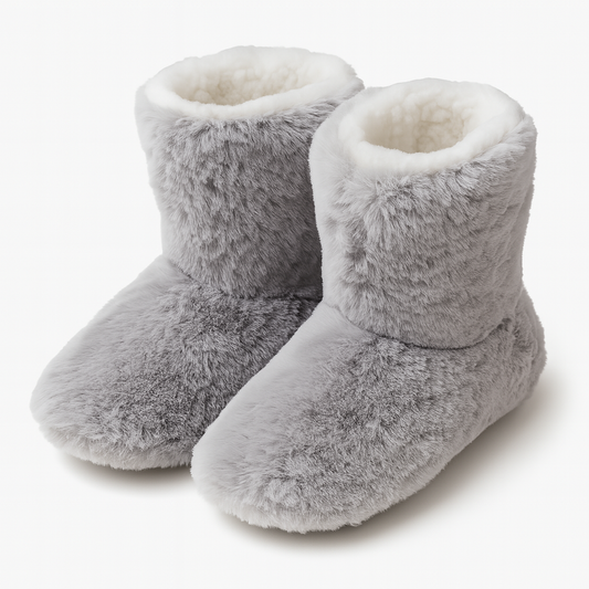 Chaussons Fourrés Montants Gris
