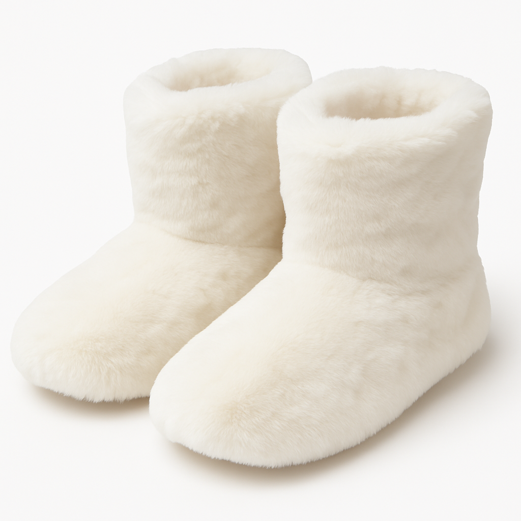 Chaussons Fourrés Montants Blanc