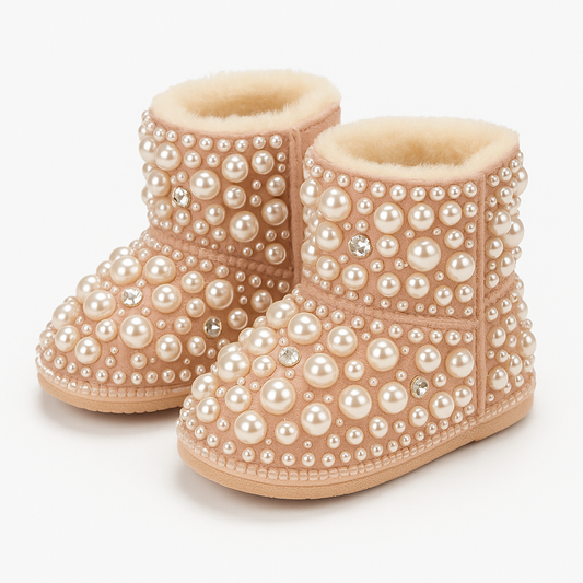 Chausson Bébé Avec Perles Beige