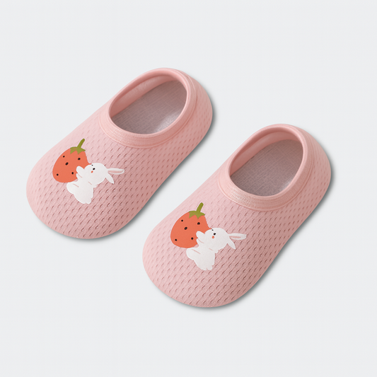 Chausson Rose Bébé Antidérapant Rose carotte