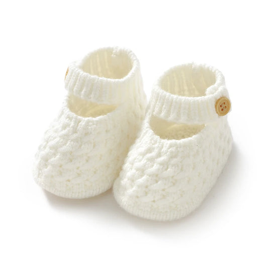 Chausson Bebe Tricot Avec Bouton