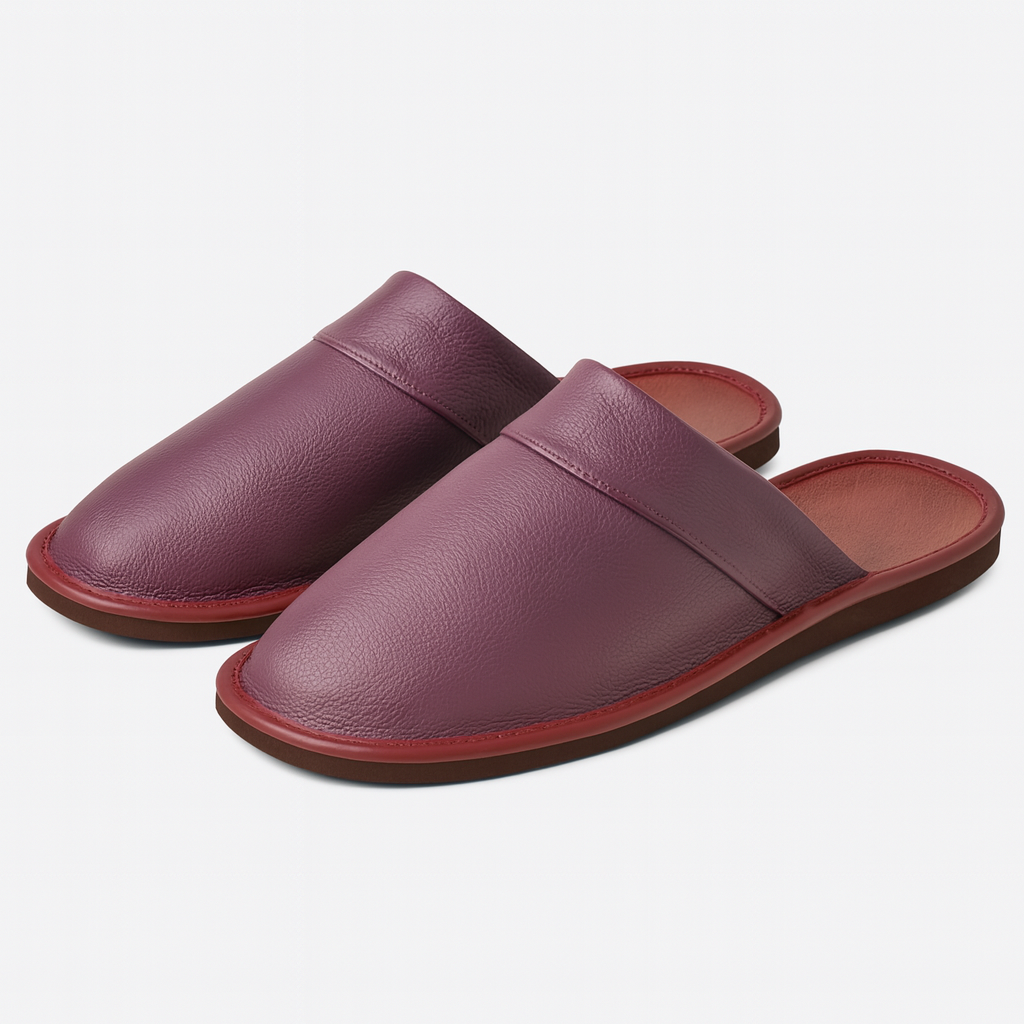 Chausson Cuir Souple  Vache Violet