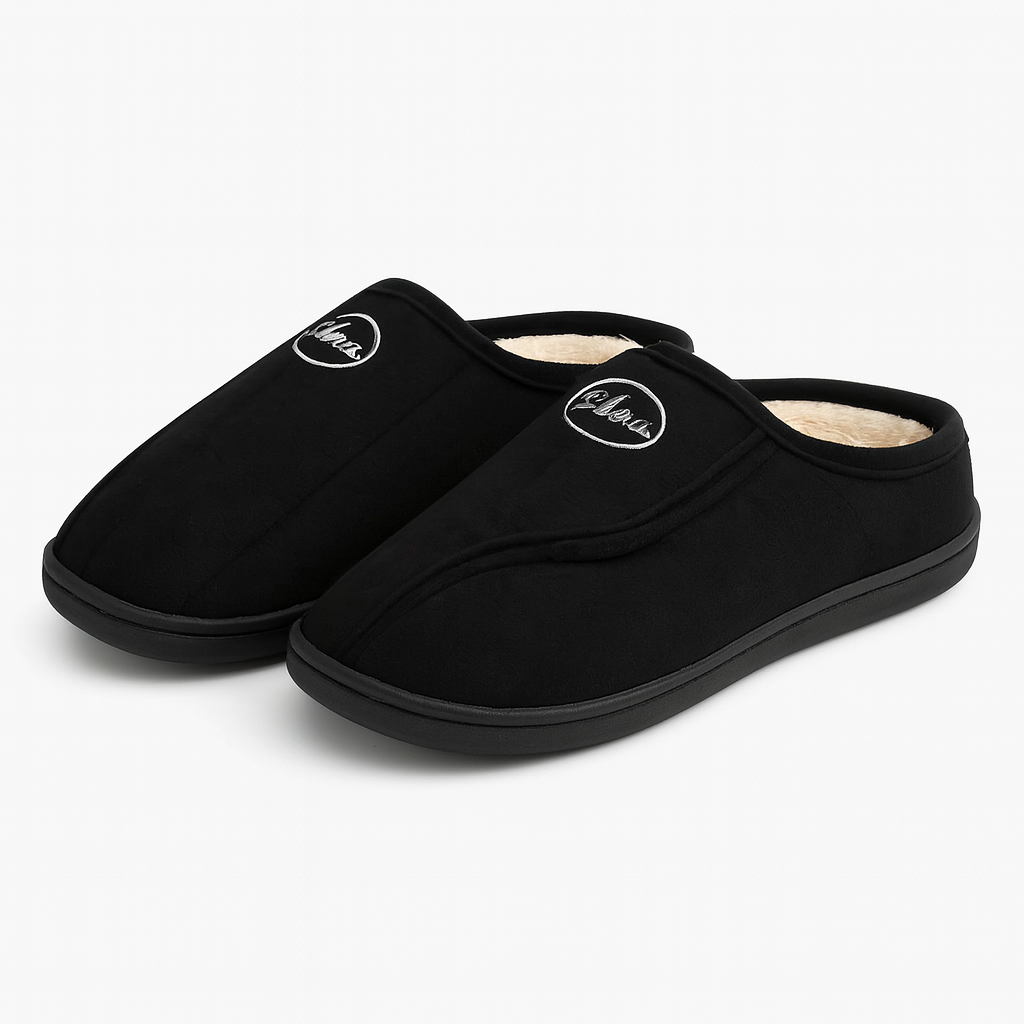 Chausson Cuir  Suédé Noir