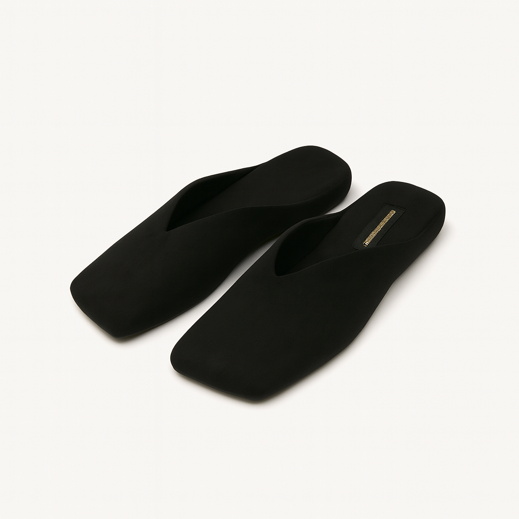 Chausson Femme Cuir  Confort Noir