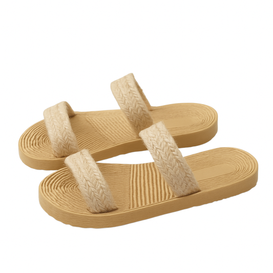 Chausson Imitation Paille Femme Double bride