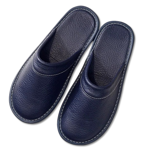 Chausson en Cuir a Semelle Lisse  pour homme