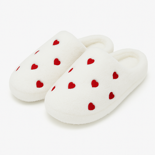 Chaussons Mules Motifs Coeurs