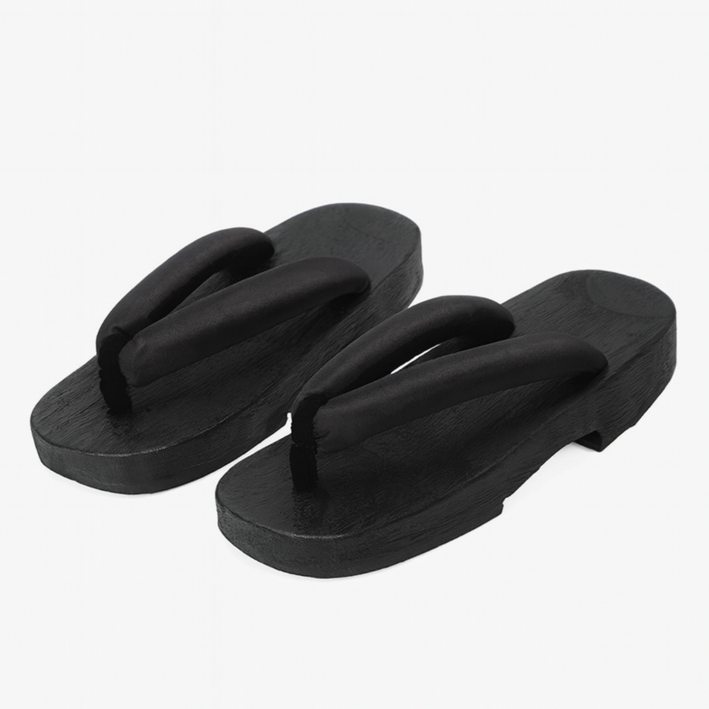 Geta Kimono Pour Japonais Noir