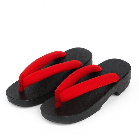Geta Kimono Pour Japonais Rouge