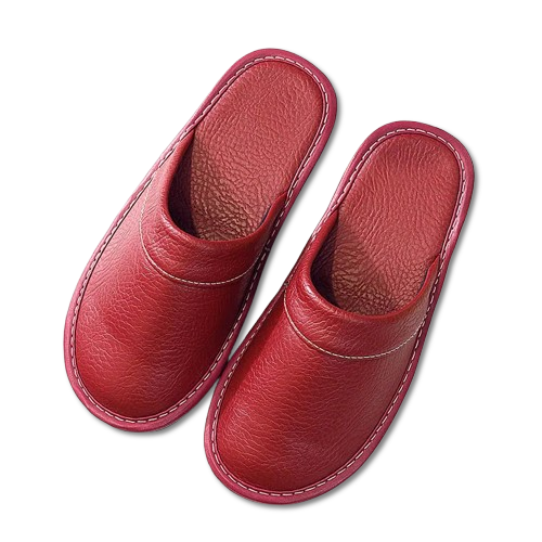 Chausson en Cuir a Semelle Lisse  pour homme