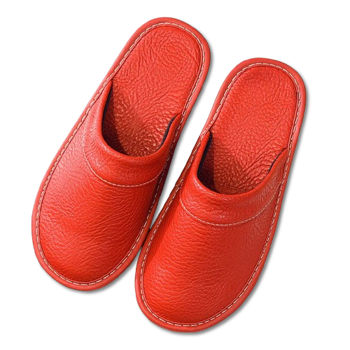 Chausson en Cuir a Semelle Lisse  pour homme