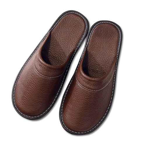 Chausson en Cuir a Semelle Lisse  pour homme