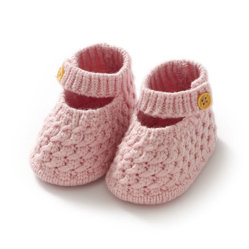Chausson Bébé Tricot Avec Bouton