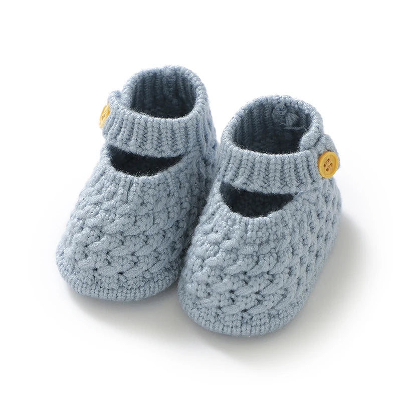 Chausson Bébé Tricot Avec Bouton