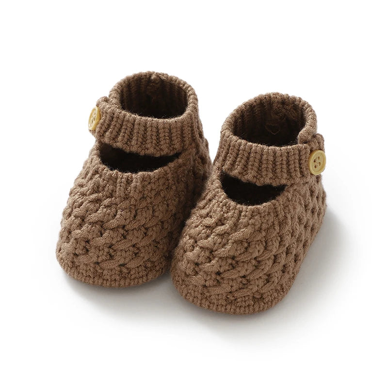 Chausson Bébé Tricot Avec Bouton