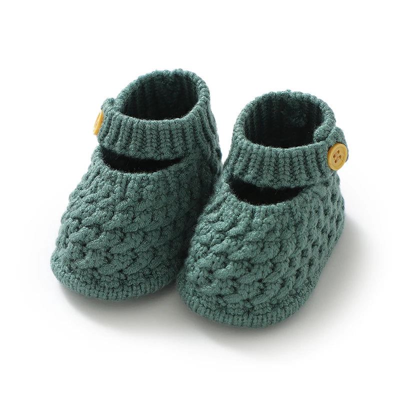 Chausson Bébé Tricot Avec Bouton